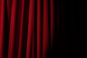 A red theatre curtain
