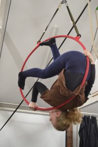 Young person in aerial ring
